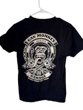 Retro Gas Monkey Garage Men’s S High End Graphic Tee Black & White